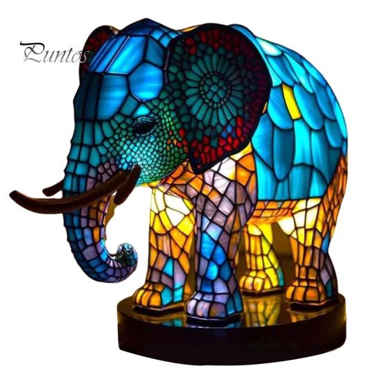 Lámpara de mesa con forma de Animal de resina teñida colorida, lámpara de mesa con forma de gato, caballo, elefante, delfín, León, gallo, búho, Lobo, decoración del hogar