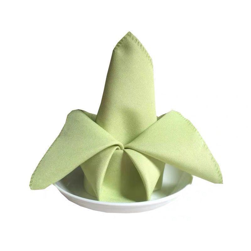 Plain Red Napkin Cloth for Hotels, Cafes, and Western Restaurants - Multipurpose Folded Flower Design