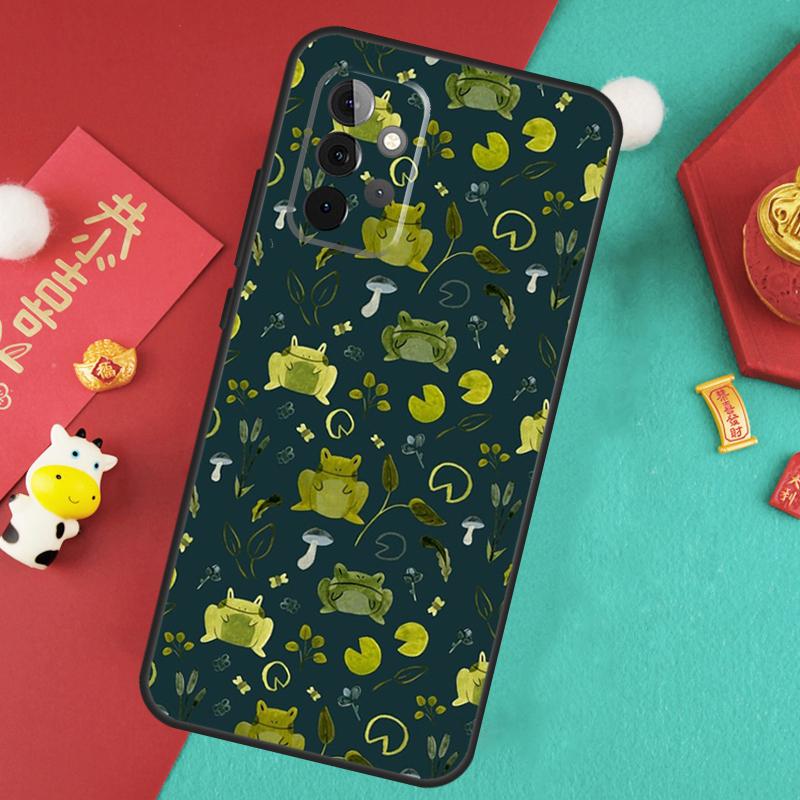 Cute Cartoon Frog Collage Case For Samsung Galaxy A56 A36 A26 A16 A06 A13 A33 A53 A15 A35 A55 A34 A54 A12 A32 A52 A17