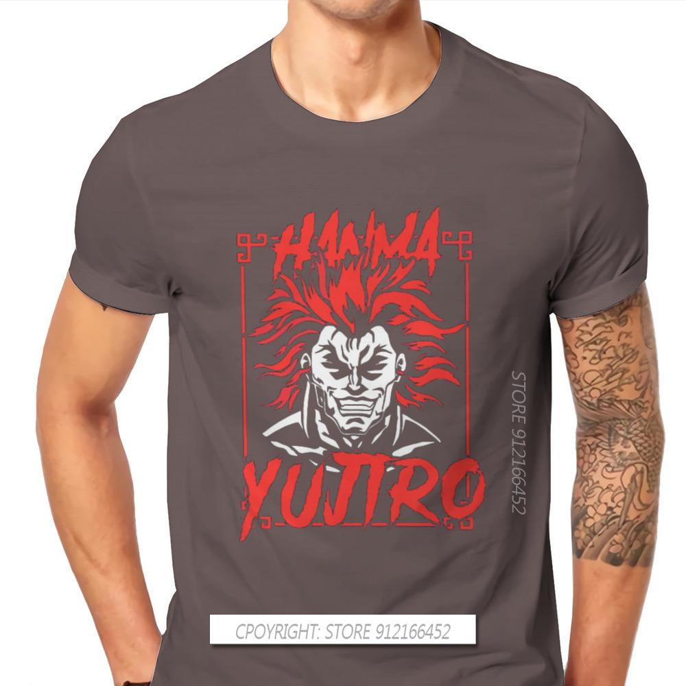 Red Badass Fashion TShirts Grappler Baki Hanma Yujiro Dou Manga Men Style Fabric Streetwear T Shirt O Neck Oversize