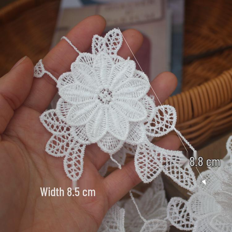 

Элегантная 3D Черно-белая Цветочная Кружевная Отделка для Свадебного Платья DIY и Аксессуаров для Шорт