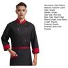 Unisex-Kochuniform mit Brusttasche, Stehkragen, langärmelig, zweireihig, Kochhemd