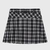 LIKK Pleated Check Skirt (Black)_L4A1-Sk07C