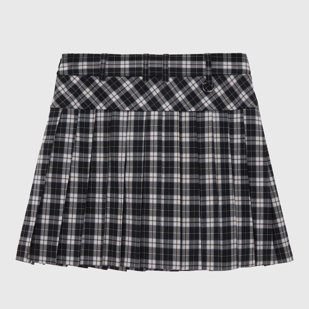 LIKK Pleated Check Skirt (Black)_L4A1-Sk07C
