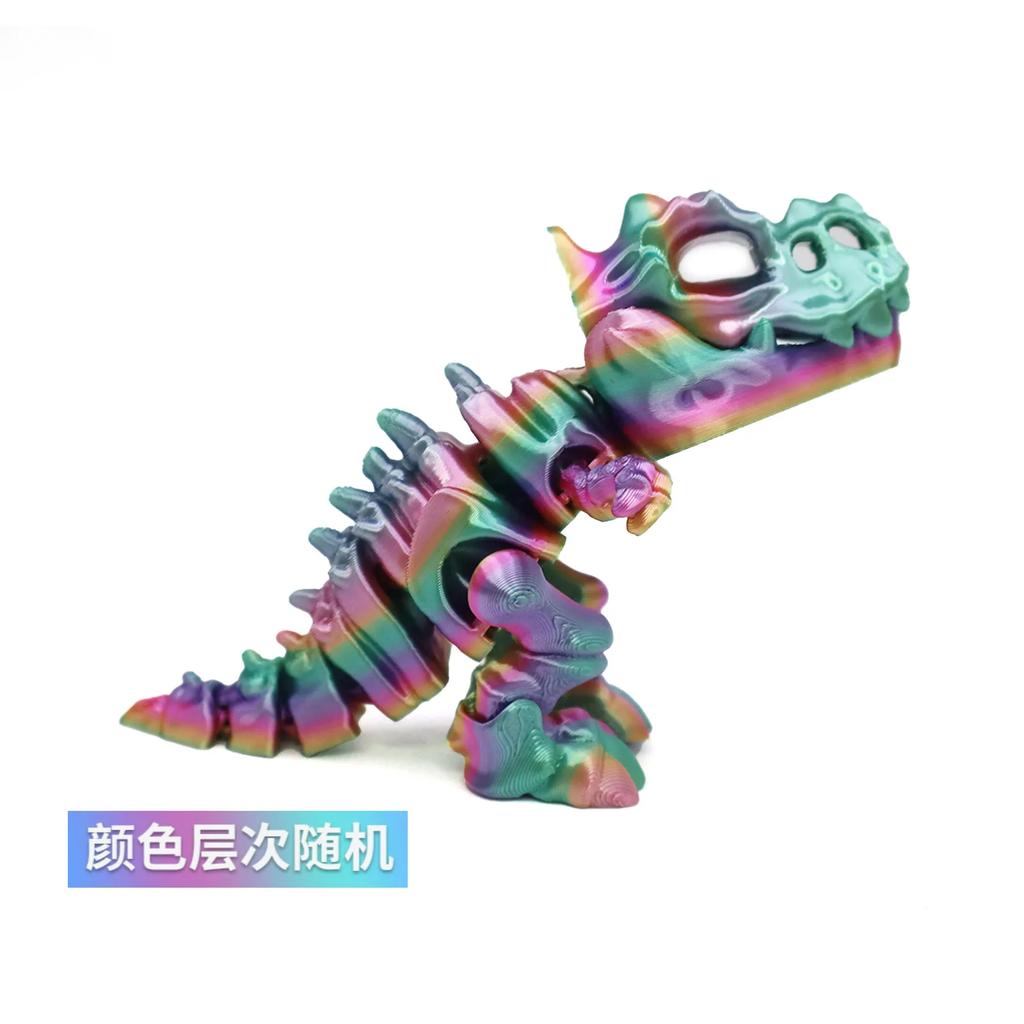 3D Printed Dragon Toys Figurines Model Desktop Decoration Fidget Toy Rotatable Tyrannosaurus Rex Skeleton Dinosaur Miniatures
