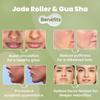 WILD OAK Jade Roller & Gua Sha Massager Combo Tool | Natural Jade Himalayan Stone | Healing Skin Wrinkles & Improves Skin Elasticity