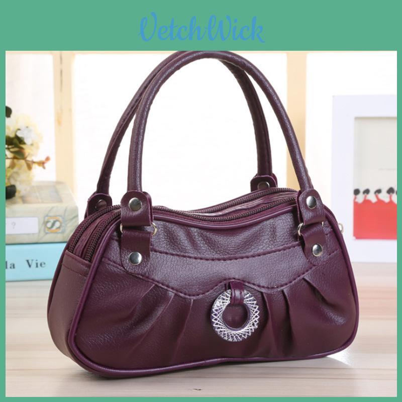 Elegant Pure Color Handbag For Women With Soft Pu Leather And Classic Design