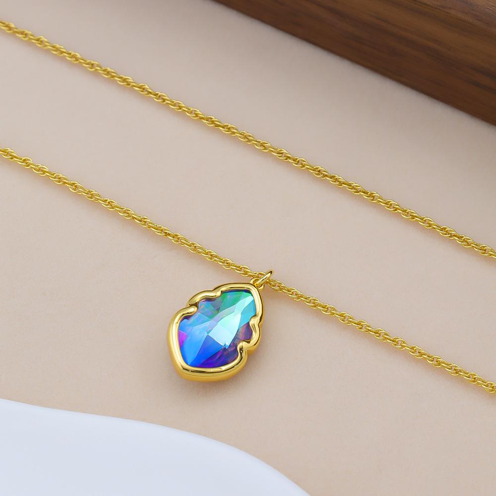 

Французское ретро цветное стеклянное ожерелье, женские овальные аксессуары, серьги, женская мода и ощущение высокого класса