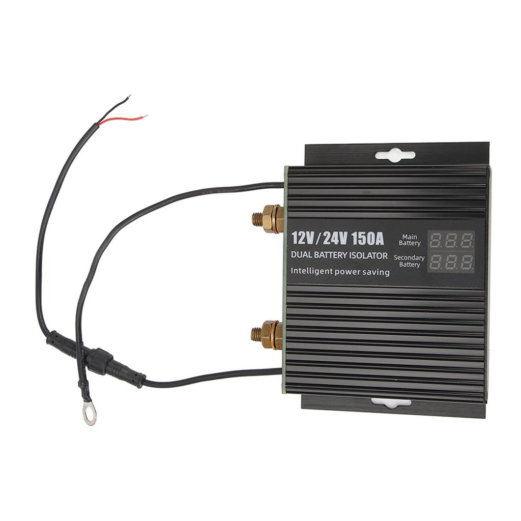 Dual Battery Smart Isolator 150A Safe Protection Multipurpose Battery Isolator for Marine Car Truck RV ATV DC12V 24V