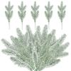Artificial Cedar Pick Faux Cedar Branch Stem Xmas Greenery Pine Pick for Crafts Wreath Holiday Decor