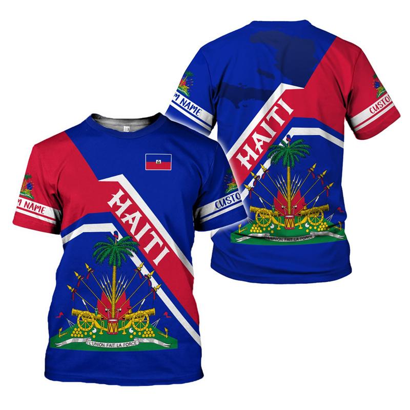 Fashion Haiti Flag T Shirt For Men Women 3D Printed Haitians Pride T-shirt Summer Short Sleeves Tops Crew Neck Tee Shirts