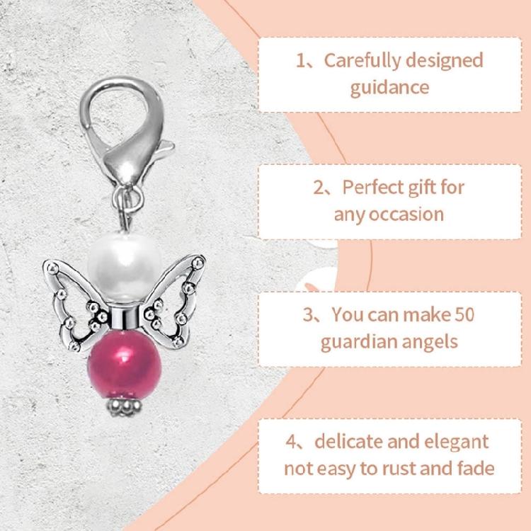 50pcs/set Angel Keychain DIY Crafts Include Key Rings with Beads Accessories
