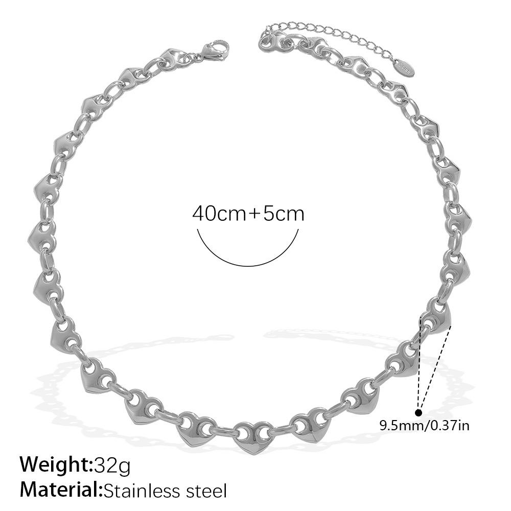 Simple Temperament Hollow Love Earrings Bracelet Necklace Light Luxury High-End Set