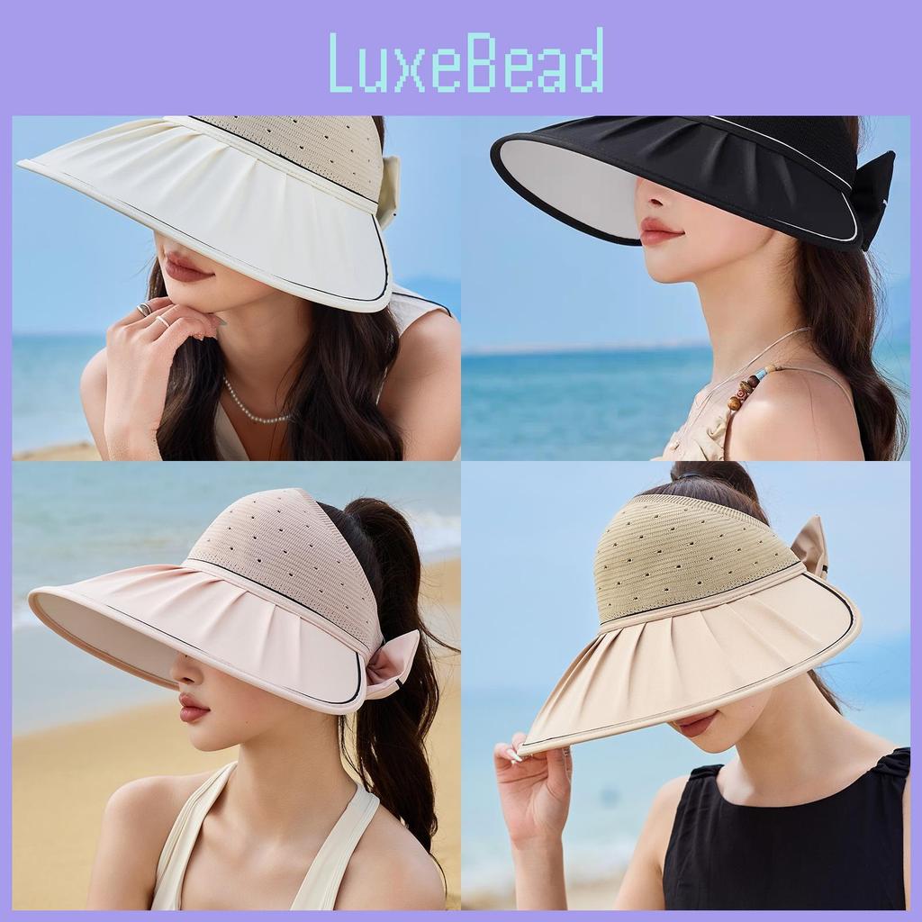 Summer Brimmed Wide Sun Protection Hat With Bow Decor And Breathable Design