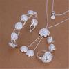 New Korean Fashion Pretty Rose Flower   Copper Bangle Ring Bracelet Necklace Earring Jewelry Set for Women Party Gift