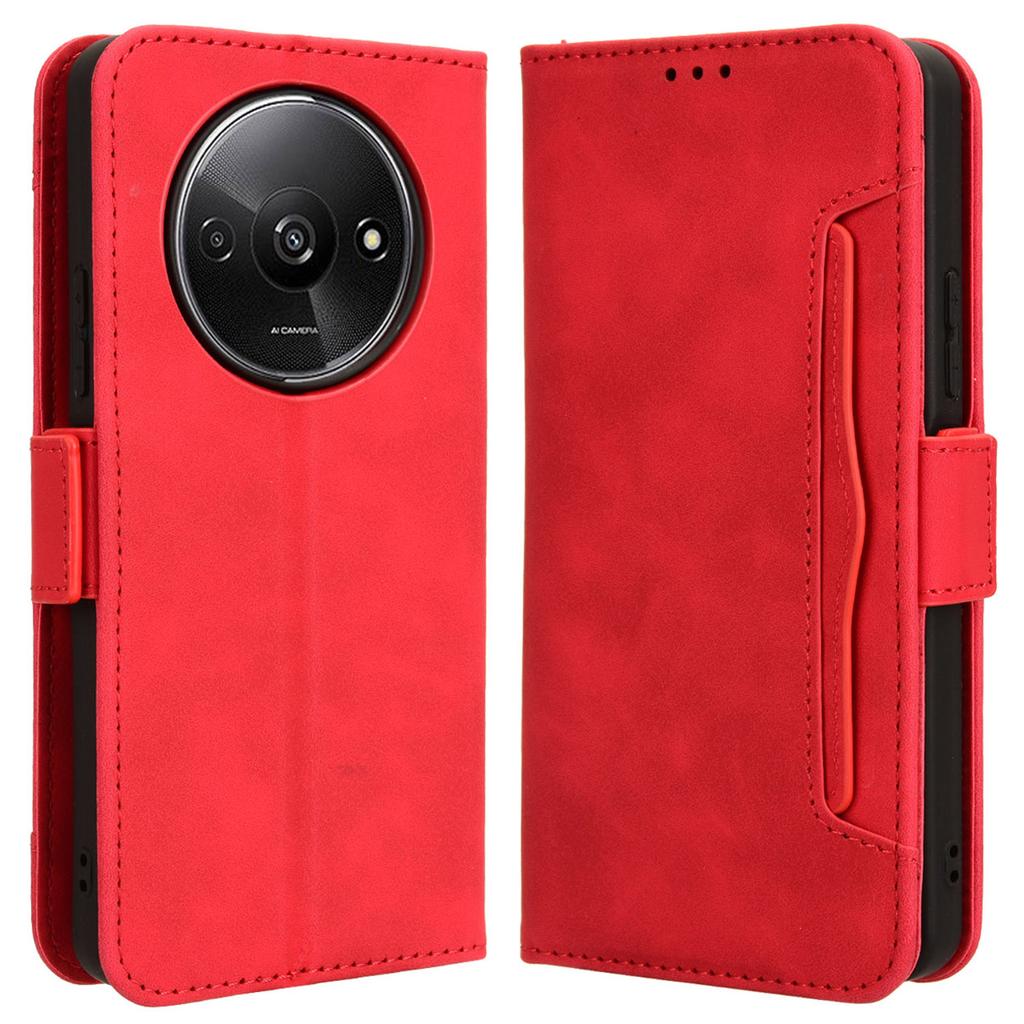 For Xiaomi Redmi A3 4G/Poco C61 4G Case with Multiple Card Holder Stand PU Leather Phone Cover