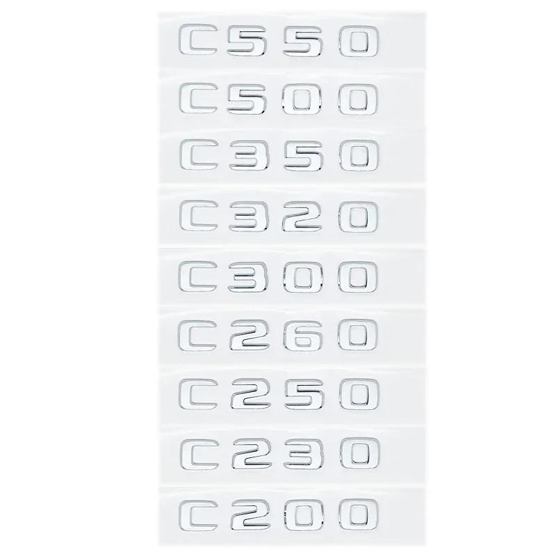 Nové C200 E200 Pro Mercedes Benz 3D lesklé černé nápisy C180 C200 C220d C250d C260 C300d 4Matic ABS znak pro Mercedes Benz W2