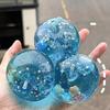 6cm Blaues Ozean Apfel Fidget Spielzeug TPR Sensorische Stressbewältigung Langsam Aufsteigend Glitzernde Muscheln Innen für Handübung Autismus ADHS Geschenk Präsent