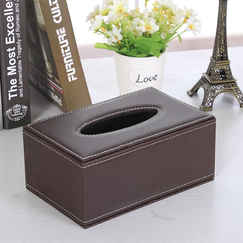 Elegant Leather Wooden Tissue Box