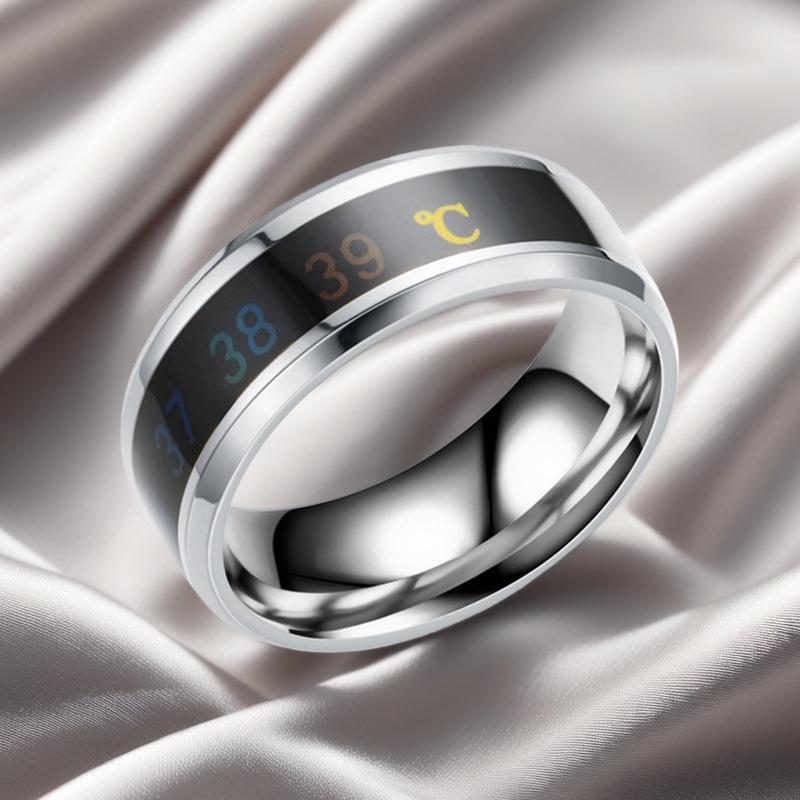 

Stainless Steel Temperature-Sensing Color-Changing Titanium Couple Rings Size 8 срібний