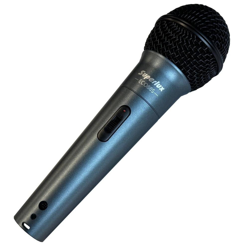 Superlux Dynamic Vocal Microphone Set of 3, Carrying Case, and Microphone Holder Included, ECO88S/3PACK