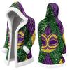 Unisex Casual And Fashionable Plush Collar Hooded Long Sleeved Carnival Print Jacket