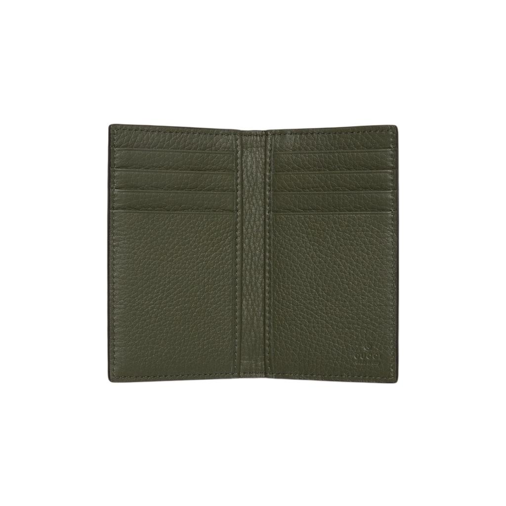 Gucci Double G Logo Embossed Flap Leather Card Holder Men Accessories Dark-Green 739478-AABY0-3346