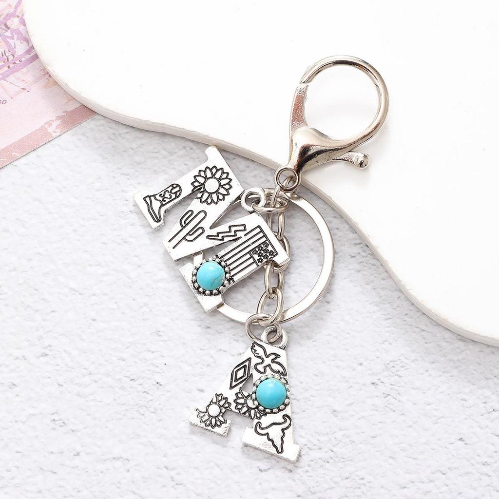 Alloy Retro European-American Keychain Pendant for Bags and Cars