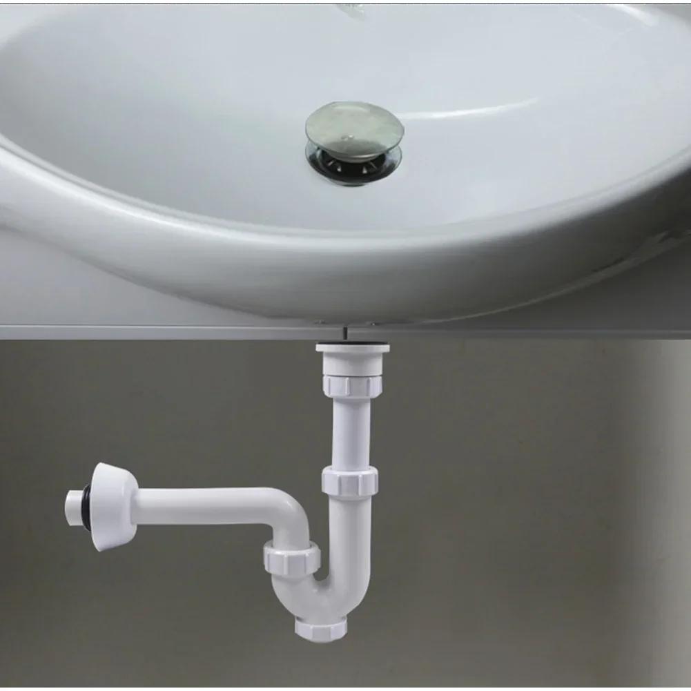 Stainless Steel Basin Drain Set With Push Up Design Anti Scent Wall Mounted Tube Basin Installation For Bathroom Kitchen Access