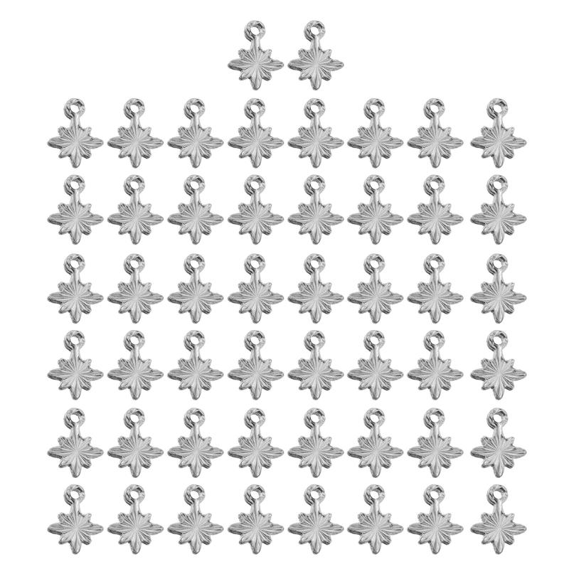 

Набор из 50 подвесок из нержавеющей стали для ожерелья, браслета, компонентов для изготовления ювелирных изделий, модных аксессуаров ручной работы серебряный