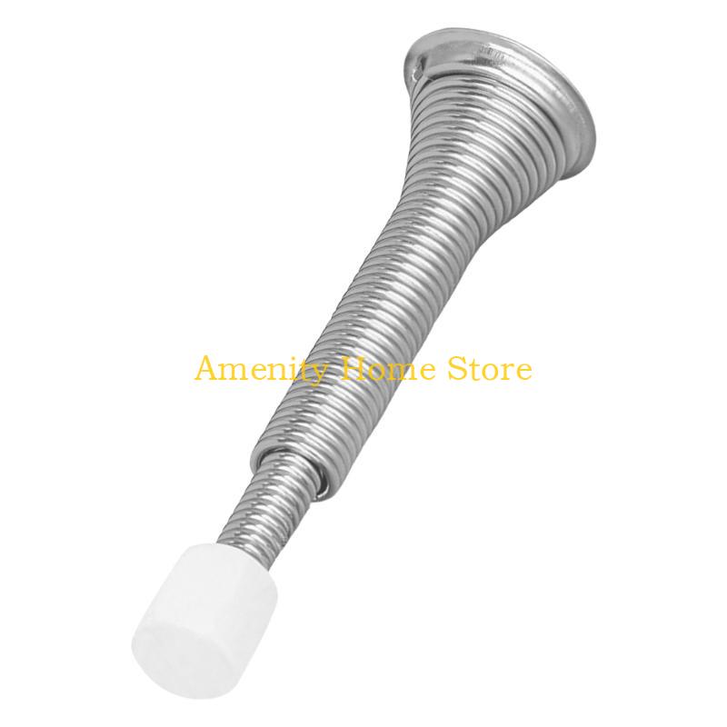 F26C Wall Mounted Spring Door Stop with Rubber Tip Wall Protects for Door Protections