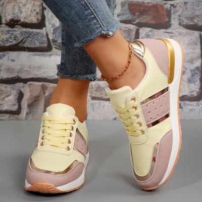 Women's Sneakers  Round Head Sneakers with Arch Support Non-Slip Sole and Platform  Casual Work Shoes
