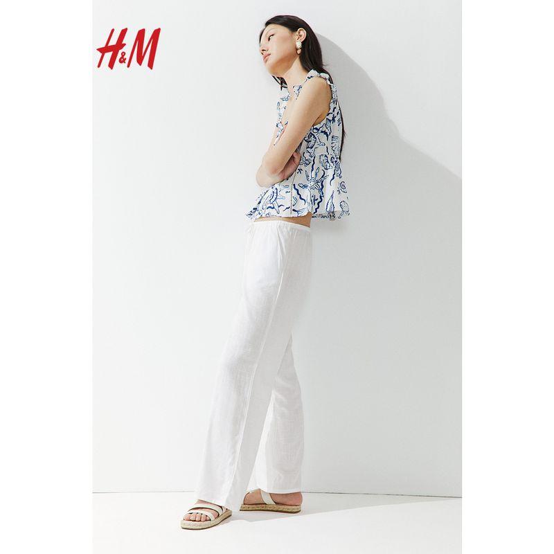 

HM Женская одежда Жилет Слинг 2025 Лето Новый Праздничный стиль Принт Квадратный вырез Подол юбки Жилет 1288407