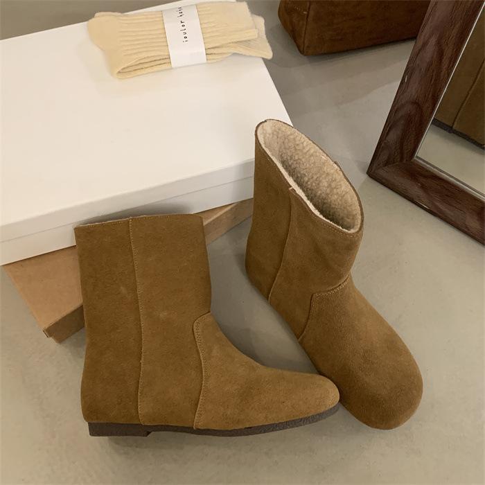 

Fold two wear lamb wool snow boots 2025 autumn and winter new velvet warm medium tube women 39