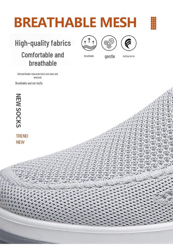 Herren Sommerschuhe zum Hineinschlüpfen aus atmungsaktivem Mesh - Bequem, Weiche Sohle, Stil für mittlere Jahre