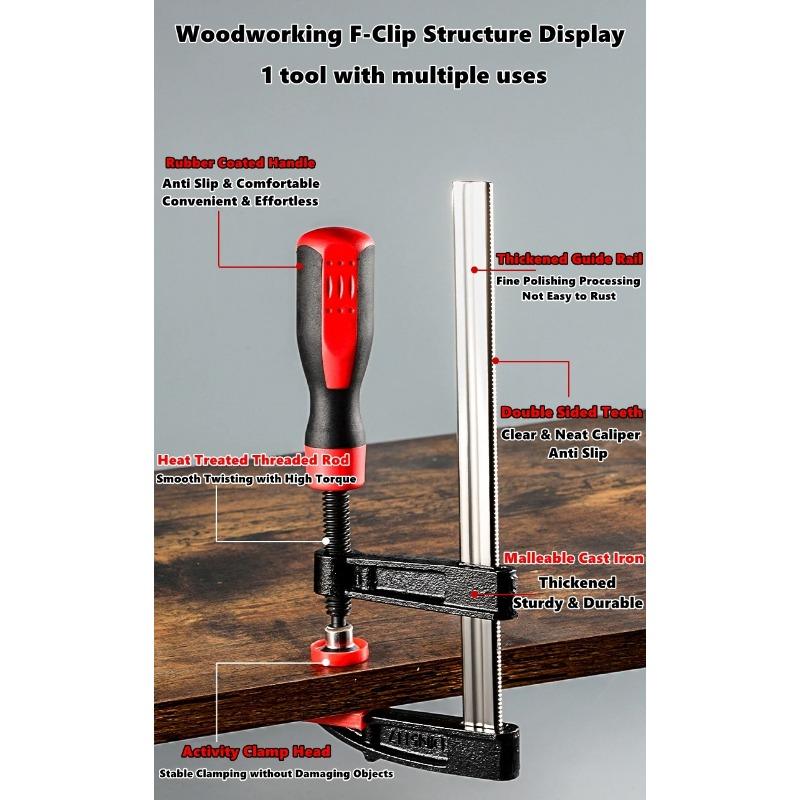 Heavy Duty F Clamp Quick Grip Bar Clamp Quick Release Woodworking Metal Fixing Clamp High Strength Carpentry Clamps Hand Tools