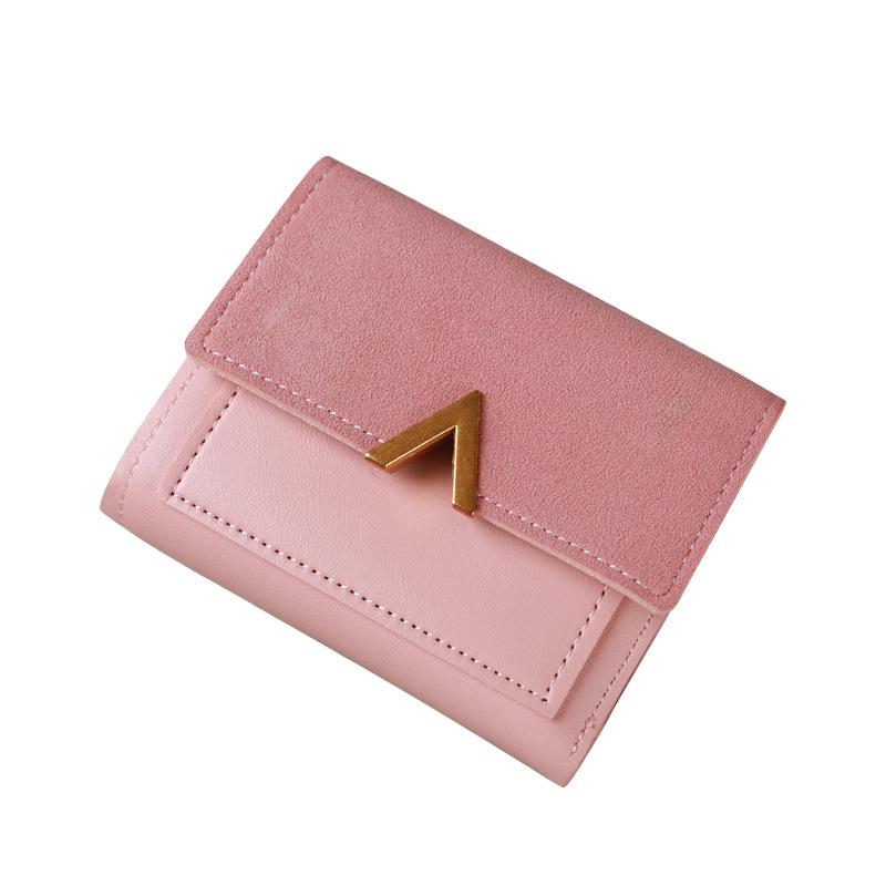 Korean Style Vintage Short Women's Wallet - PU Leather, Three-Fold Card Holder