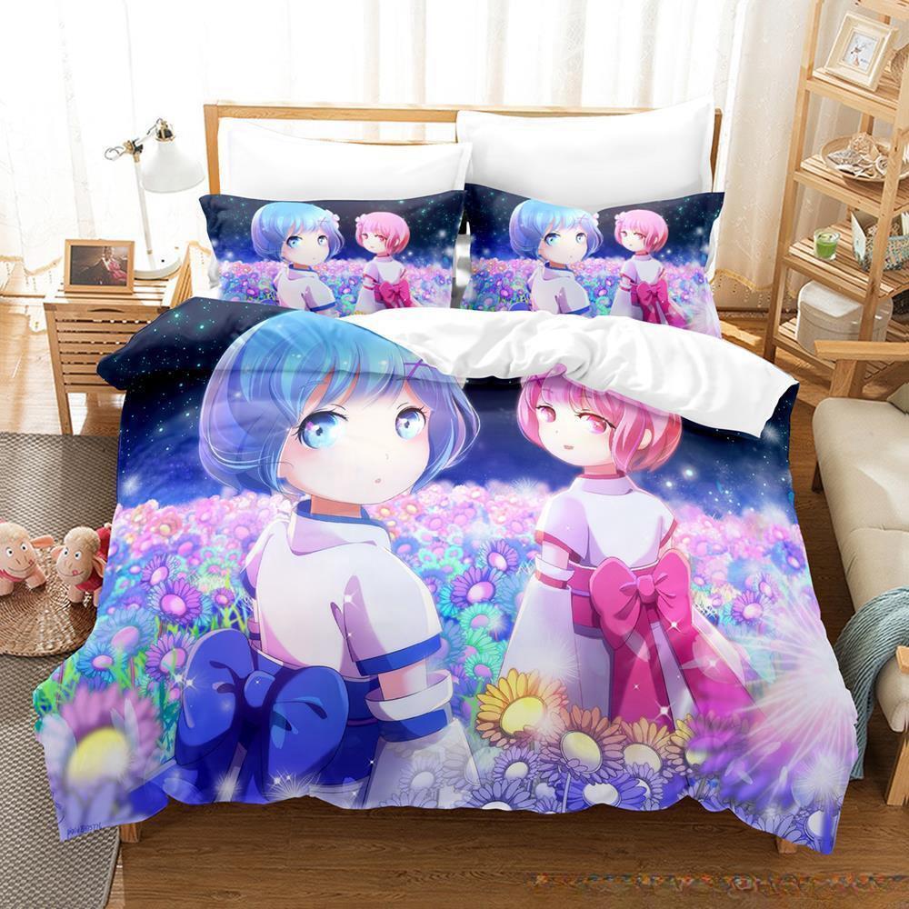 New Re Zero Rem Ram Bedding Set 3d Print Kawaii Cartoon Anime Three-piece Set Adult Kid Bedroom Duvet Cover Sets Home Textiles