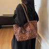 Large capacity casual leopard print bag women's autumn and winter fashion retro shoulder bag commuter tote bag