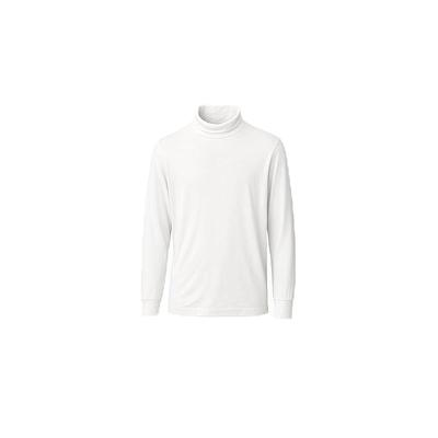 Camiseta Gola Alta Ultra-Quente Mistura Cashmere Heattech (3/4 mangas) (JP, Alfabeto, L, 30 Natural)