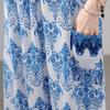 Women's Plus Size Maxi Dress, Boho Print Loose Short Sleeve Casual Dress with Pockets (XL-5XL)