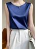 Women's Sleeveless Summer Silk Camisole - Loose Fit, Round Neck, Mulberry Silk Base Layer Top