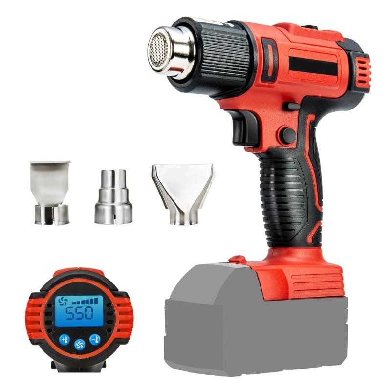 Multipurpose Cordless Heat Guns for Crafts Compatibles with 18V Battery Features LCD Digital Display and Safety Switches
