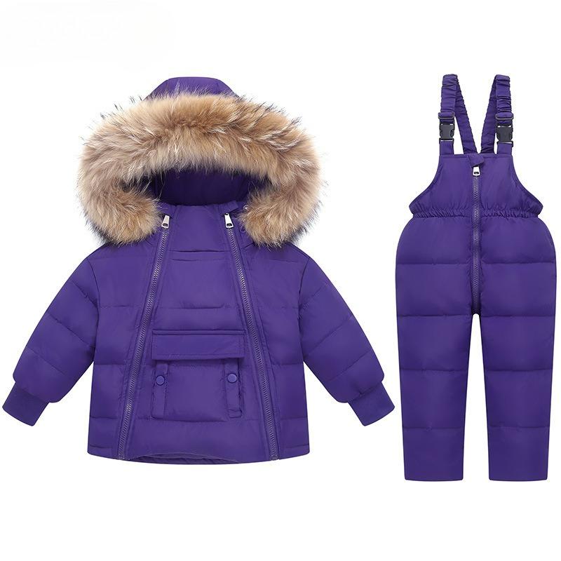 Children's Down Jacket Suit Two-piece Ski Suit Thickened Children's Clothing Baby Jacket Down Jacket