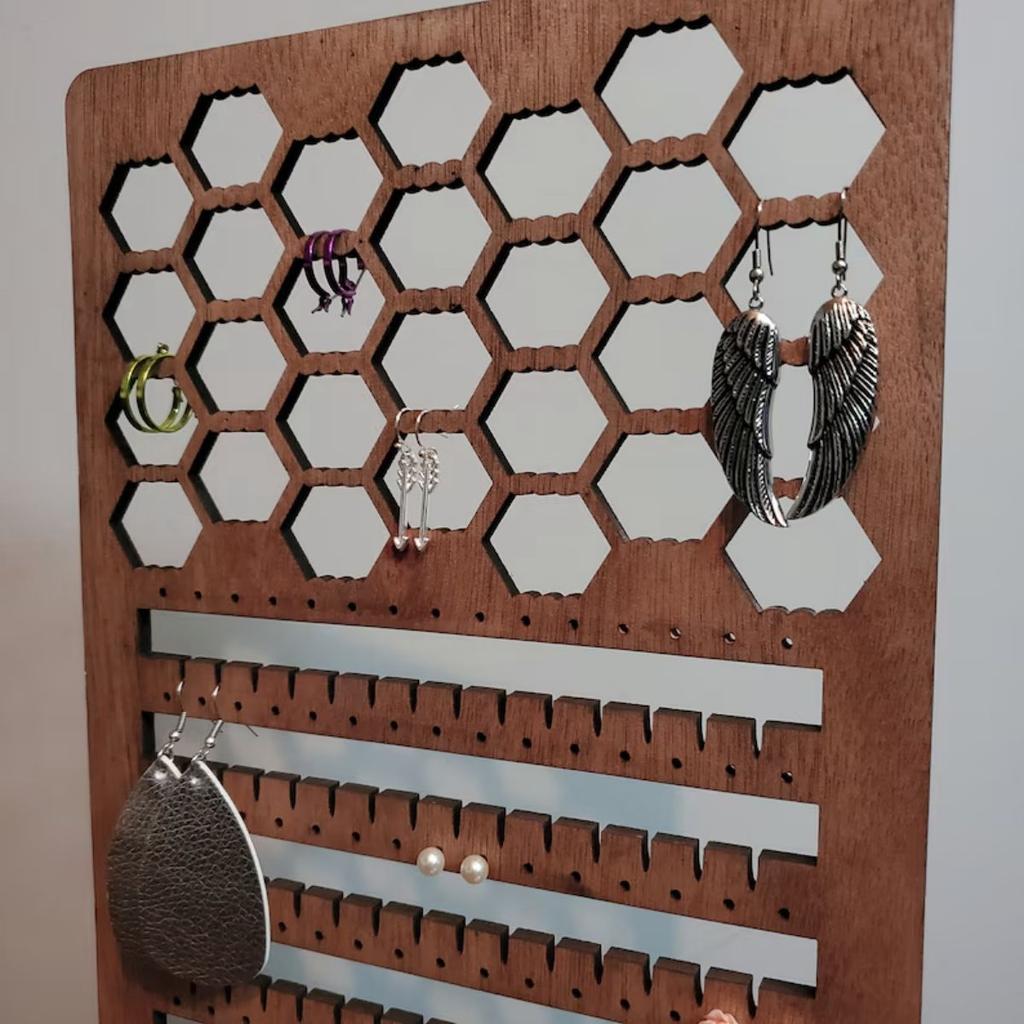 Pegboard Jewelry Display Wood Standing Accessory Organizer Screen Countertop Display- Perfect for Jewelry and Other Small Accessories