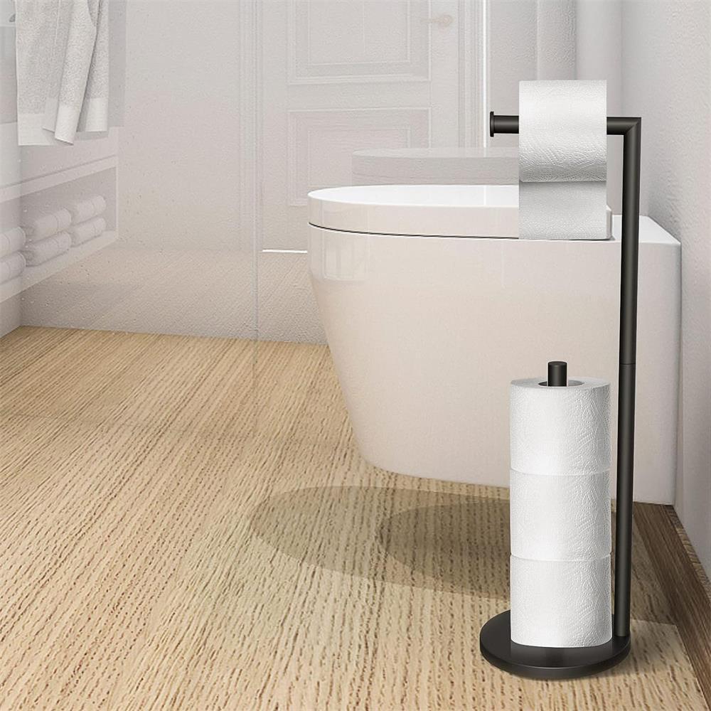 Suport Rola Hârtie Igienică Auriu Periat Raft Hârtie Negru Suport Hârtie Igienică Stativ de Podea Suport Hârtie Nichel Ranger Hârtie