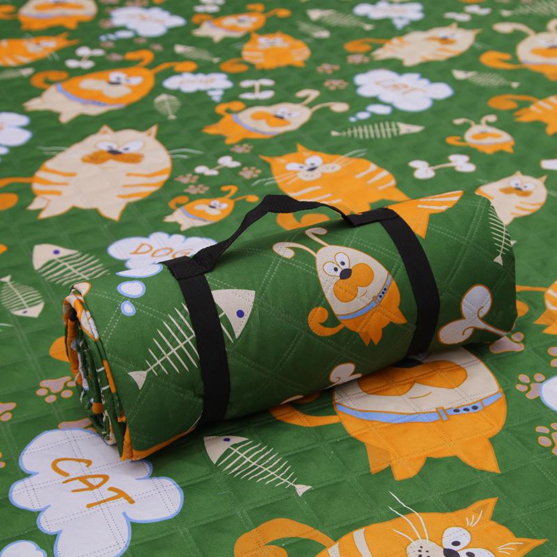 Outdoor Camping Ground Mat Picnic Mat Retro Beach Mat Waterproof Thickened White Picnic Cloth Machine Wash Moisture-proof Pad