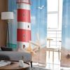 Sea Beach Lighthouse Starfish Seagull Sheer Window Curtains For Living Room Bedroom Modern Tulle Curtains Fabric Drapes