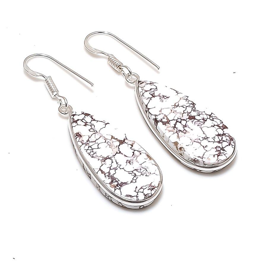 Natural Wild Horse Gemstone 925 Sterling Silver Jewelry Earring 1.97  AE-12306