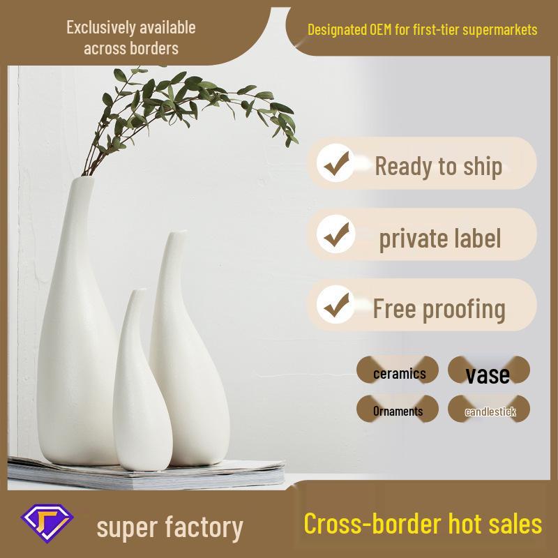 Modern Feng Shui Ceramic Flower Vase for Home Decor